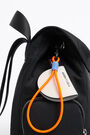 Black nylon flap backpack Black nylon flap backpack