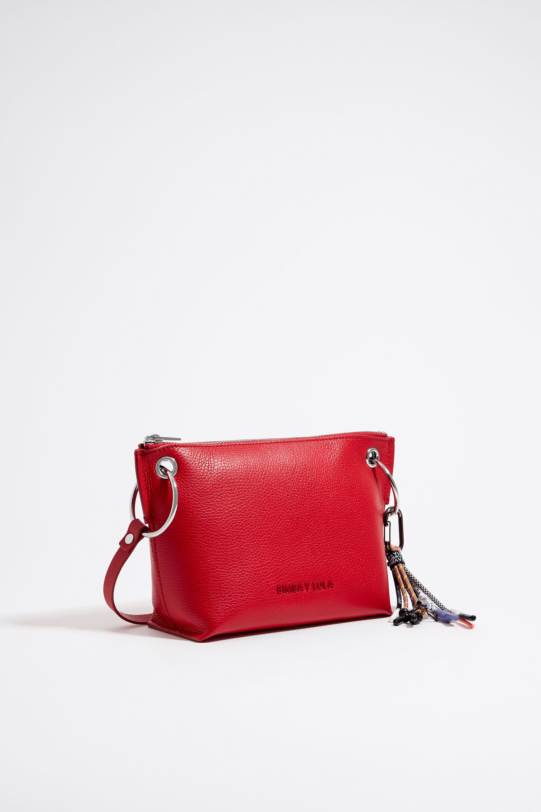 Red leather M crossbody bag