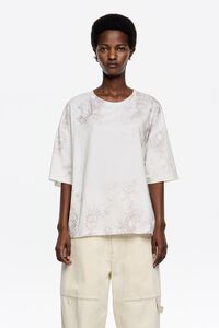 Taupe Snake straight cut T-shirt