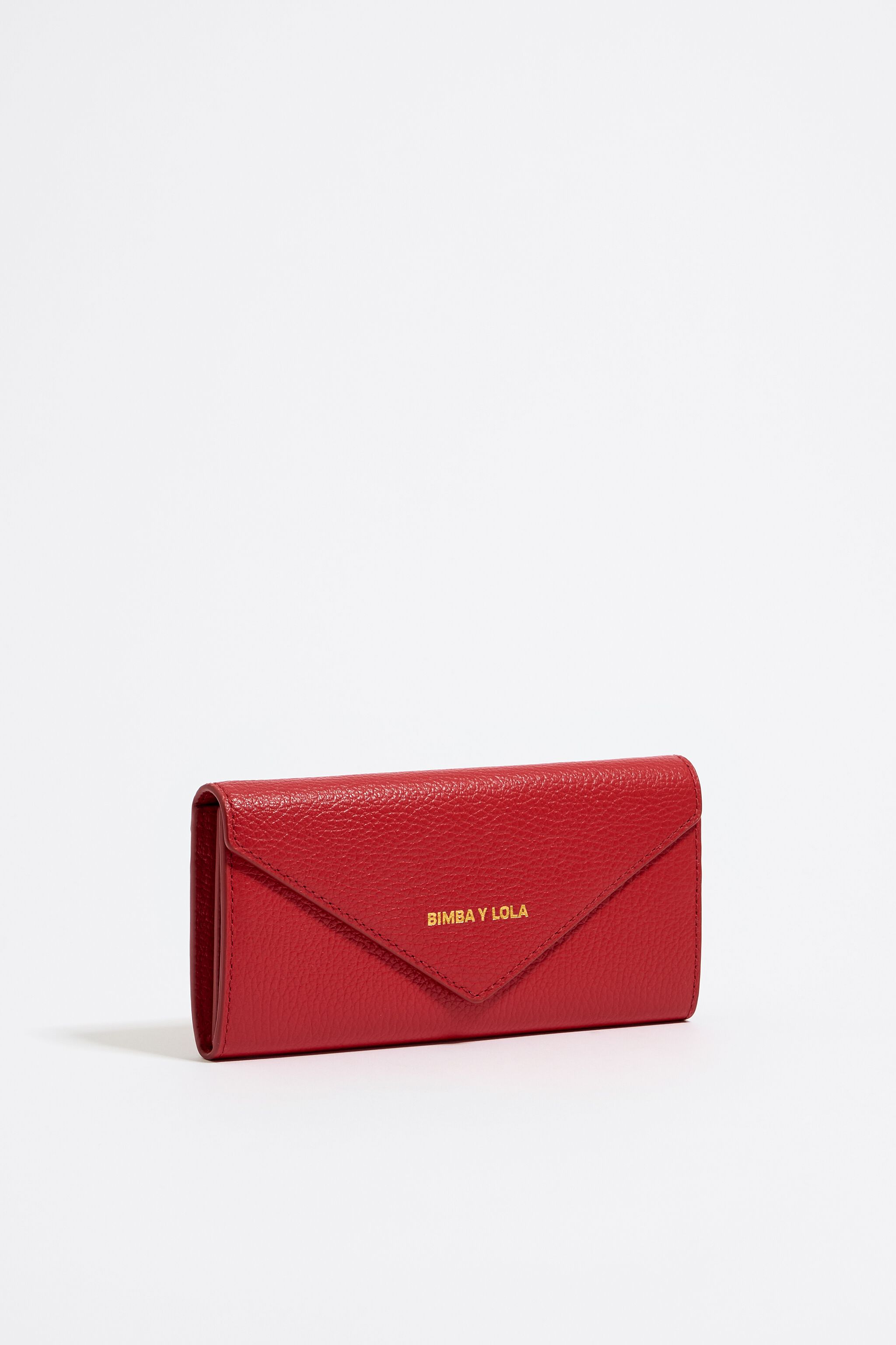 Red leather shop wallet womens