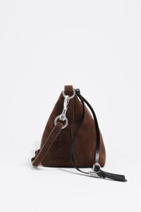 Medium coffee suede Madrid bag