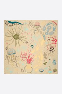 Beige scarf with nautical motifs