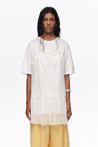 Ivory fluid layer T-shirt top