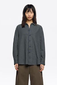 Blue checked cotton shirt
