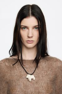 Ivory resin ram cord necklace