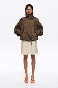 Ivory lace mini skirt