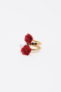 Red roses spiral ring