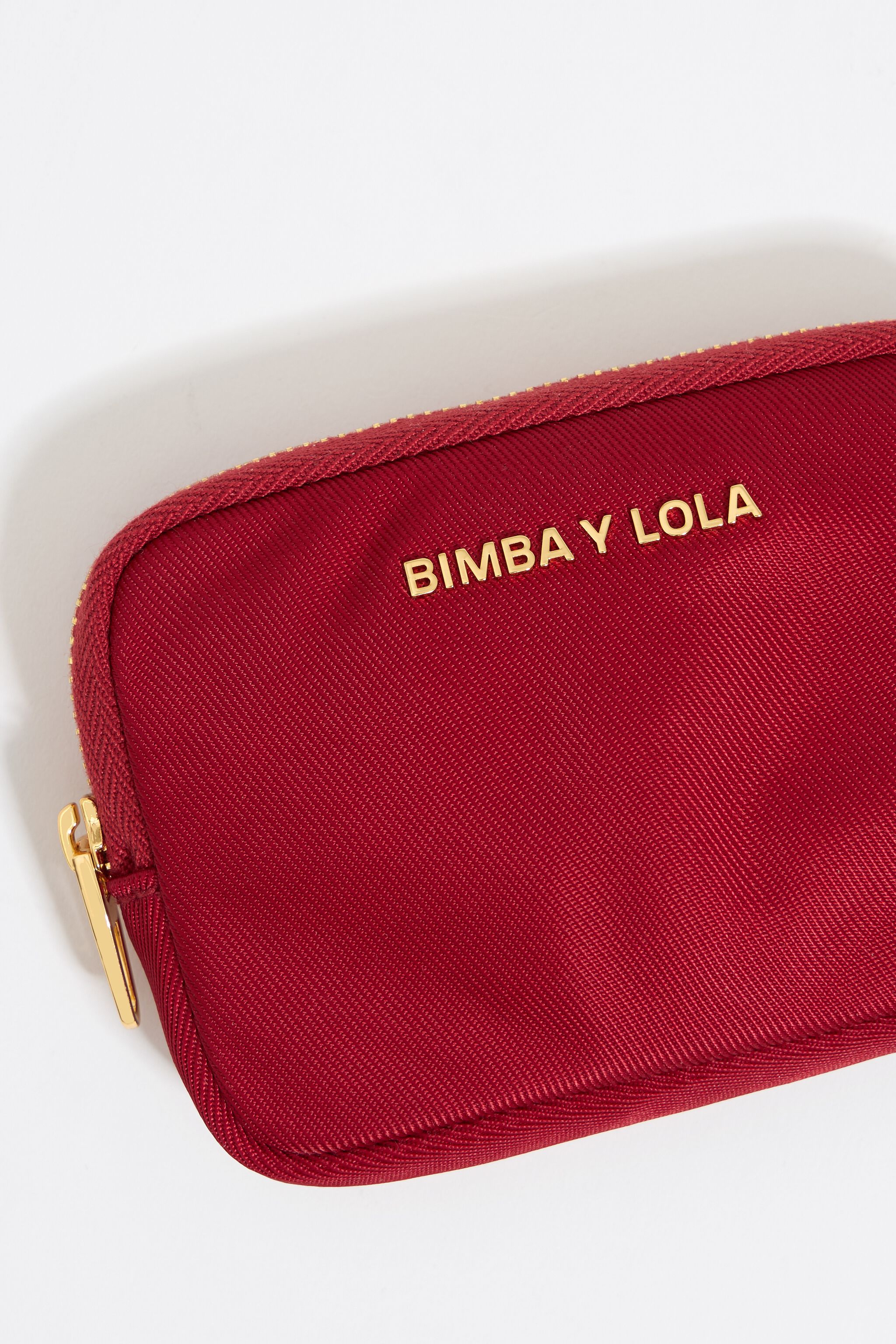 Red nylon coin purse