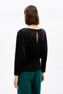 Black lurex draped blouse Black lurex draped blouse