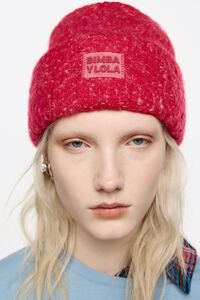Pink marl knit hat