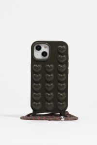 Dark green shiny silicone case for iPhone 15