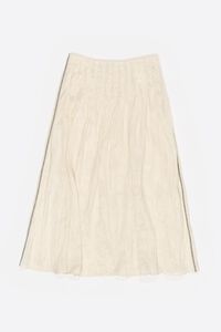 Vanilla pleated A-line midi skirt