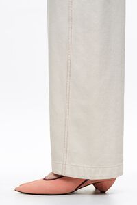 Salmon suede slingback shoe with low heel