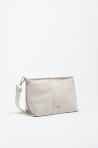 Medium stone white nylon Trapezium bag