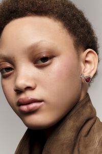 Red heart and arrow earrings