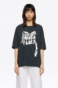 Washed black logo tie T-shirt Washed black logo tie T-shirt