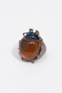 Amber beetle ring