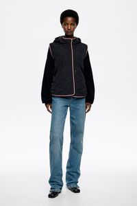 Black padded vest hood