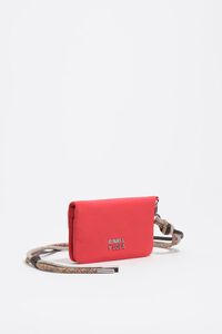 Small pomegranate nylon flap purse