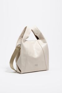 Medium ivory leather Paper bag