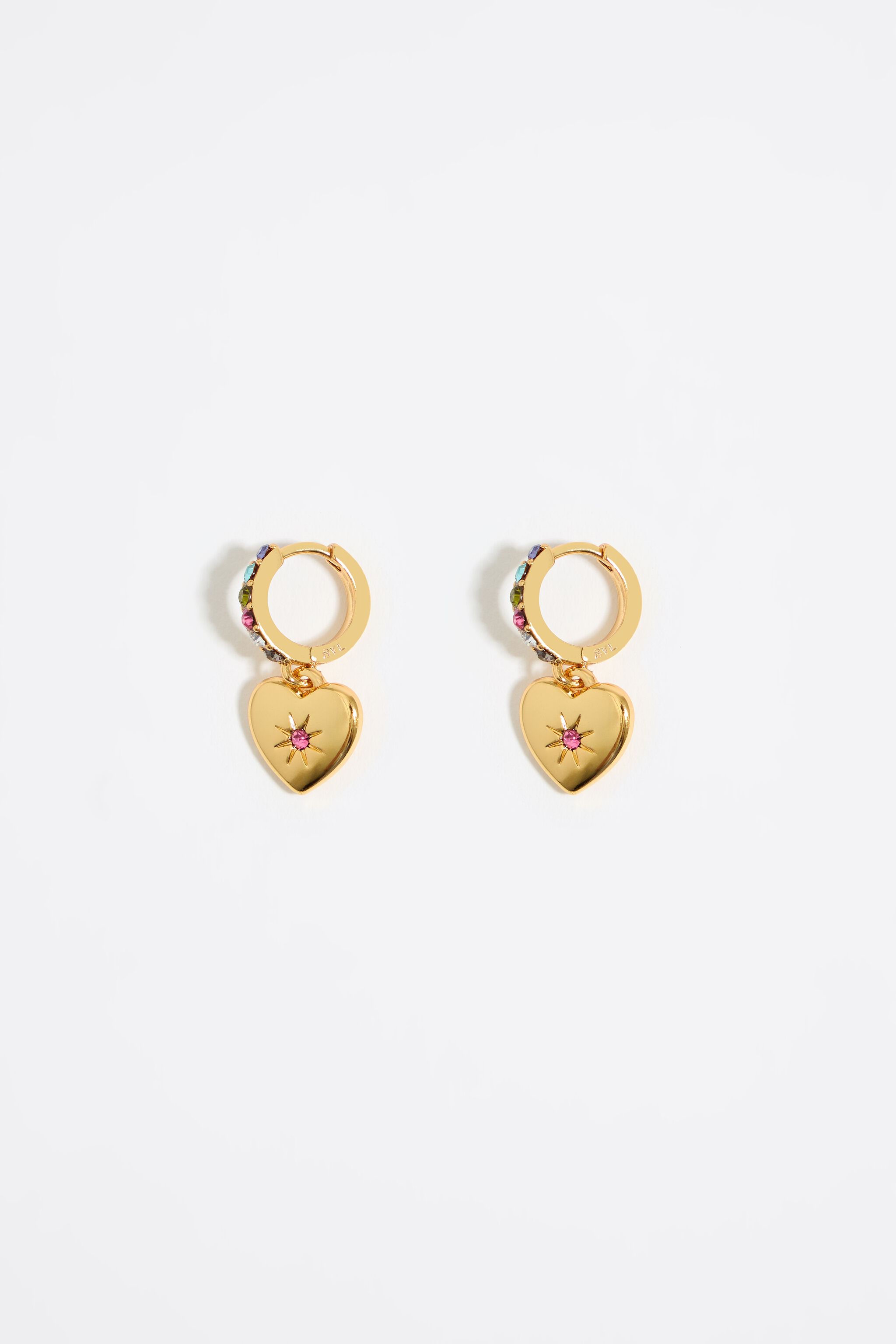 Gold hoop clearance earrings with crystals