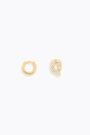 Mini hoop earrings with the letter Q Mini hoop earrings with the letter Q