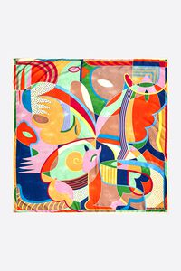 Orange geometric shapes scarf