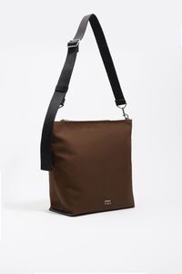 Large dark khaki nylon Carlino bag