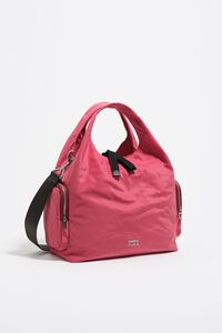 Medium dark pink nylon Pocket Paper bag