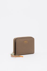 Khaki brown nylon flap purse