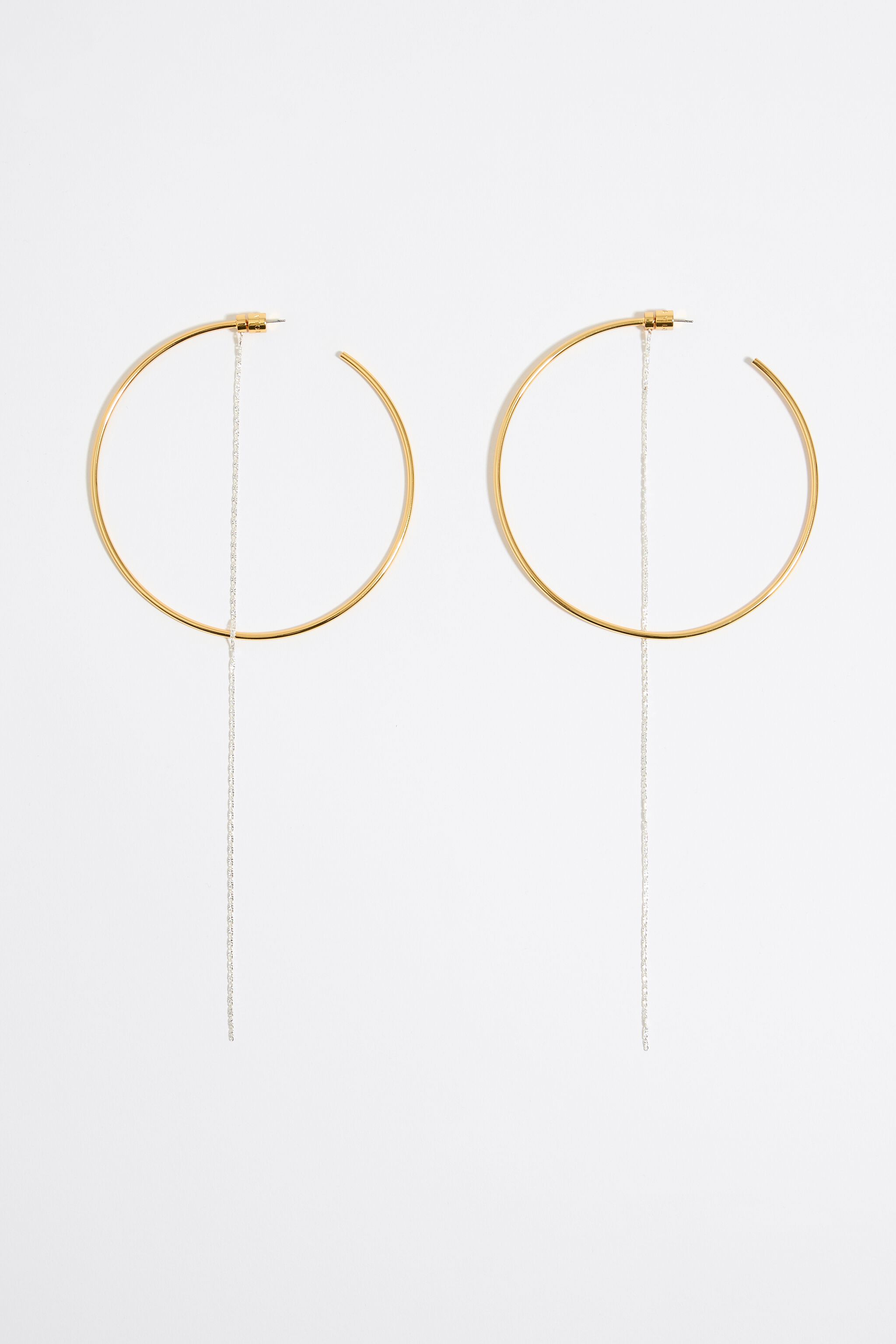 Maxi hoop earrings and silver chain