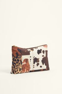 Medium chocolate nylon patchwork make-up case