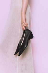 Chocolate leather medium heel court shoe