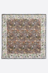 Brown floral shawl with logo frame