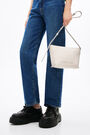 S white leather trapezium crossbody bag S white leather trapezium crossbody bag