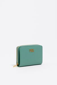 Mint leather flap purse