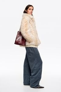 Medium burgundy brushed leather Carlino bag