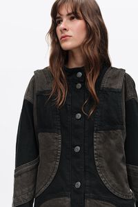 Two-tone denim oversize jacket