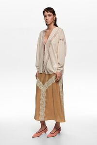 Toffee lace A-line skirt