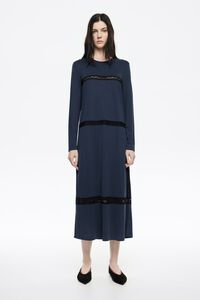 Navy blue lace T-shirt dress