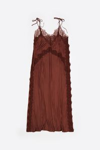 Brown lace fluid dress