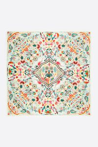 White tropical birds scarf