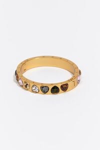Rigid multicolor crystals heart bracelet