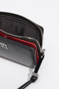Black leather compact purse