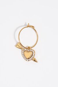 Gold heart and arrow hoop earrings