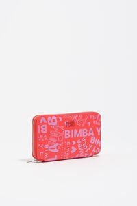 Medium horizontal wallet with pink tomato print