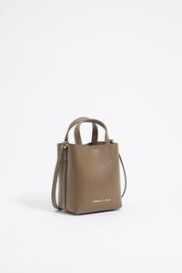 Mini dark taupe leather Chihuahua bag