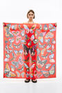 Red large butterflies shawl Red large butterflies shawl