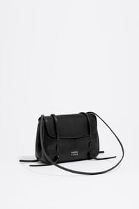 Black leather Mini flap bag