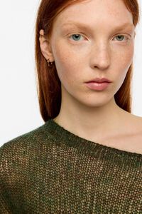 Black logo double-hoop earrings